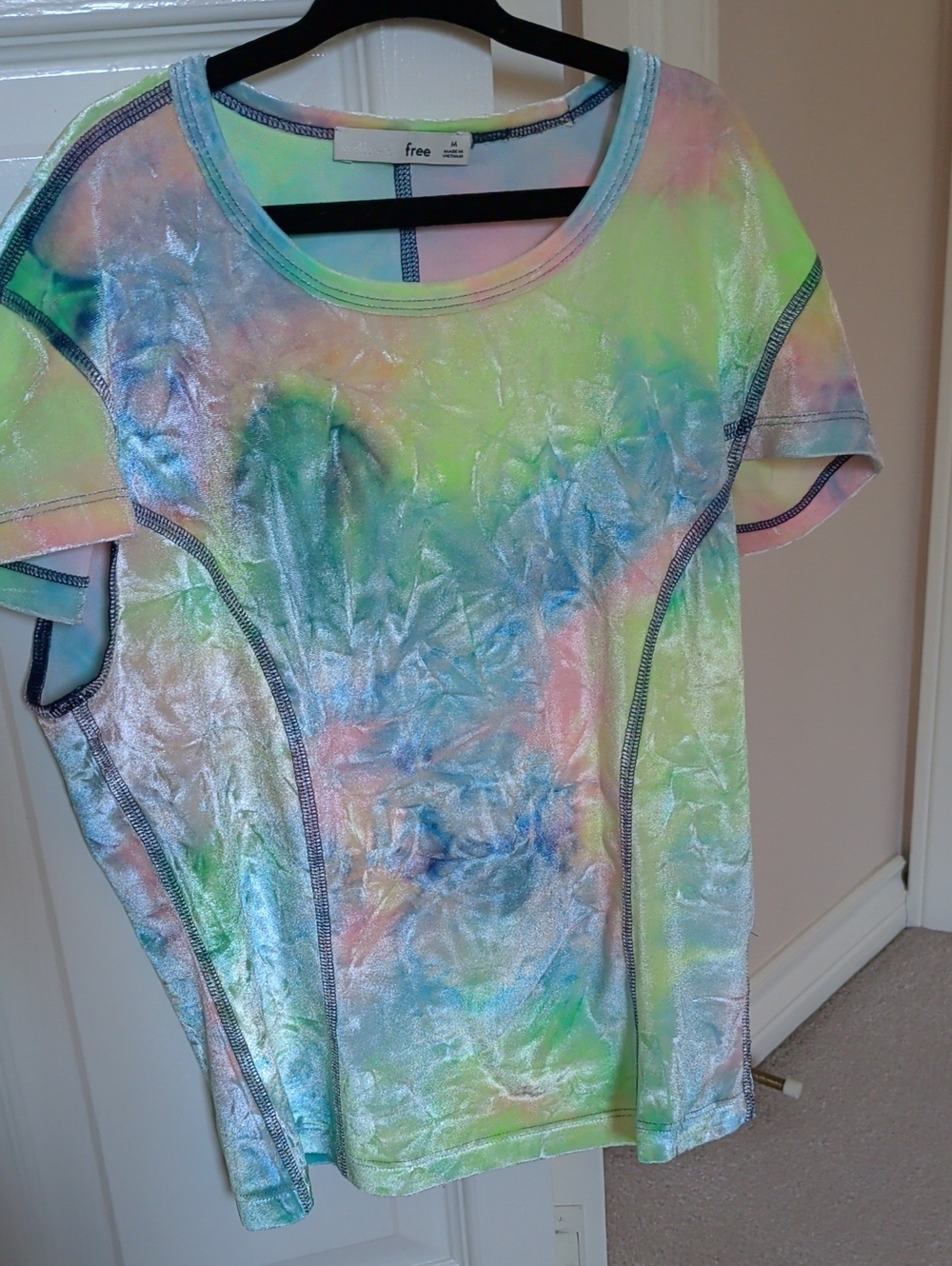 Wilfred Free Pastel Tie-Dye Faux Velvet Short Sleeve Tee